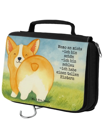 Mr. & Mrs. Panda Kulturbeutel Corgi Po Design mit Spruch in Weiß