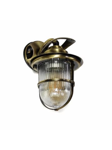 Licht-Erlebnisse Außen Wandlampe (B)20 x (H)24 cm in Messing Antik