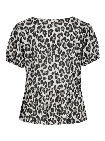 Sublevel Design Bluse mit Schleifen und Rüschen, Kurzarm Offen in Grau