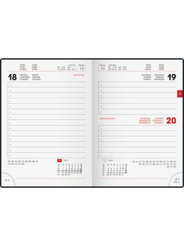 BRUNNEN Taschenkalender 736 10x14cm 1 Tag/Seite PU-Einband flexibel Neon ...