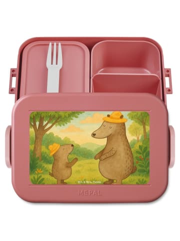 Mr. & Mrs. Panda Bento Box Bären mit Hut Design ohne Spruch in Rot Pastell