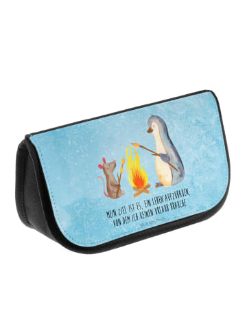 Mr. & Mrs. Panda Make-up-Organizer Pinguin Lagerfeuer mit Spruch in Eisblau