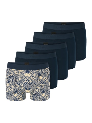 Schiesser Retro Short / Pant 95/5 Organic Cotton in Dunkelblau / gelb