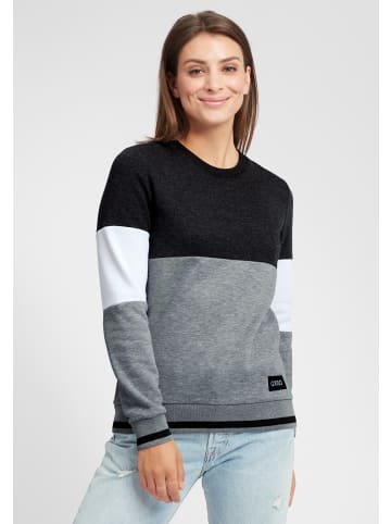 Oxmo Hoodie OXOmaya 21300216-ME Sportlicher Sweatpullover mit kontrastreichem Muster in Schwarz