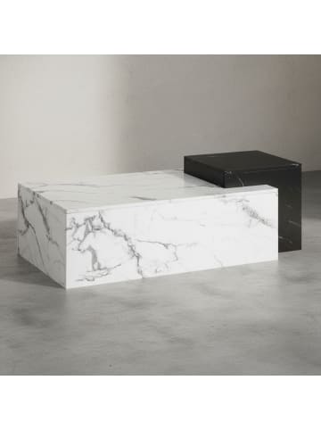 KADIMA DESIGN Couchtisch 120x60x40 cm Schwarz Sofatisch in Marmor-Optik