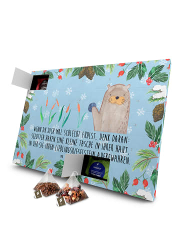 Mr. & Mrs. Panda Adventskalender Otter Stein mit Spruch in Eisblau
