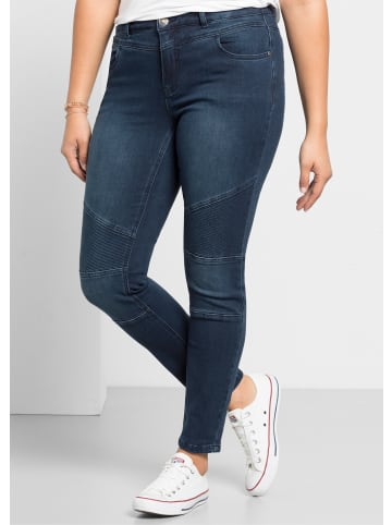 sheego Stretch-Jeans in dark blue denim