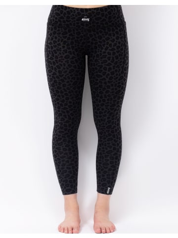 Funktionstights Pocket Wool Tights in Black Leopard