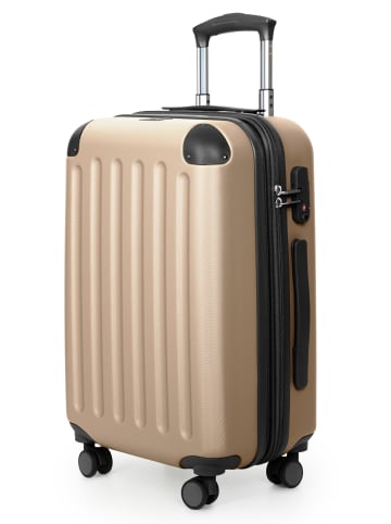 Hauptstadtkoffer Spree - Koffer Flugzeug Trolley Handgepäck Hartschale TSA 42L in Champagner