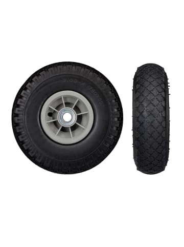 relaxdays 4x Sackkarrenrad in Schwarz/ Grau - 3.00-4
