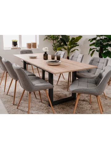 Furn.Design Esstisch Eiche, anthrazit, Küchentisch ausziehbar 160 cm, bis 8 Personen