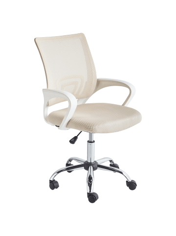 Beliani Bürostuhl SOLID in Beige/Silber/Weiß - (W) 60 x (H) 88 x (L) 60 cm