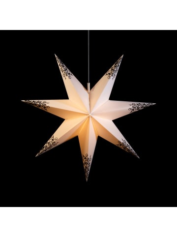 Sterntaler Dekostern | Weihnachtsstern | 7-Zacker | Faltstern | Weiß | 60cm | Auß