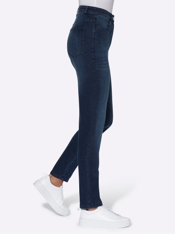 Sieh an! High-waist-Jeans in dark blue
