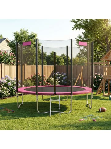 SONGMICS Gartentrampolin Saul in Rosa - (H)256 x Ø305 cm