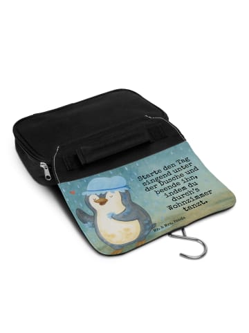 Mr. & Mrs. Panda kulturtäschchen Pinguin Duschen Design mit Spruch in Weiß