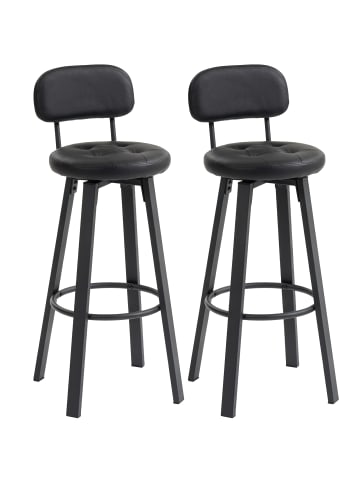 HOMCOM Barhocker-43,5L x 38B x 99H cm-Schwarz