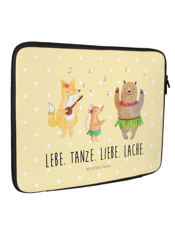 Mr. & Mrs. Panda Schutzhülle Laptop Waldtiere Aloha mit Spruch in Gelb Pastell