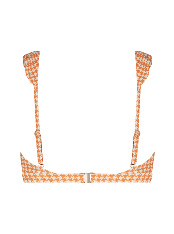 Beachlife Bikini-top Pied de Poule in orange_white