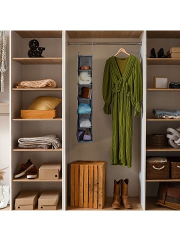 relaxdays Kleiderschrank Hängeregal in Grau - (B)15,5 x (H)92 x (T)30 cm