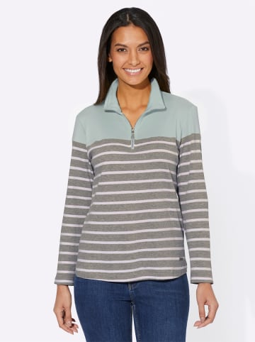 WITT WEIDEN Sweatshirt in mint-grau-gestreift