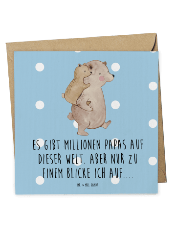 Mr. & Mrs. Panda Grußkarte Papa Bär mit Spruch in Blau Pastell