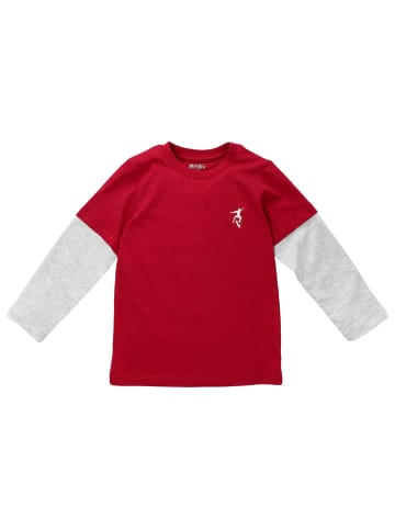 MaBu Kids Shirt Langarm Skater in rot grau