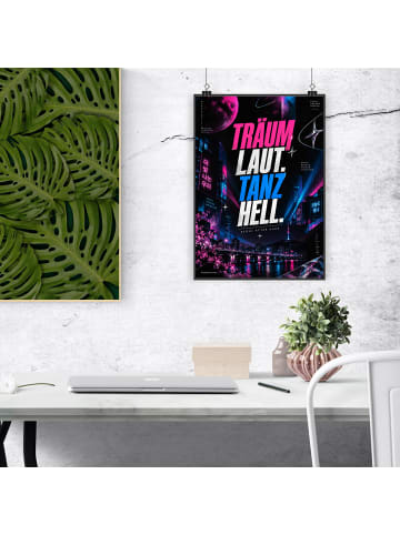 Poster Musik elektrisch Design mit Spruch in Weiß