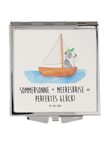 Mr. & Mrs. Panda Schminkspiegel Sommer Meer Glück mit Spruch in Weiß