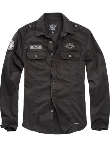 Brandit Hemd "Luis Vintage Shirt Long Sleeve" in Schwarz