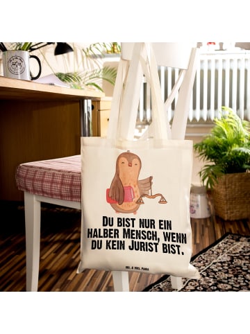 Mr. & Mrs. Panda Tote Bag Jurist Herz mit Spruch in Creme