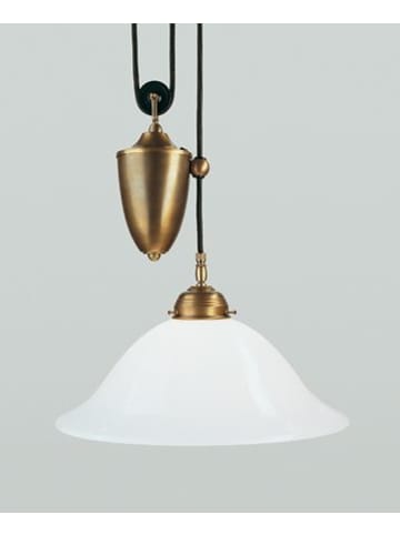 Licht-Erlebnisse Pendelleuchte Ø 35 x (T)500 cm in Berliner Messing WeißBerliner Messing Weiß