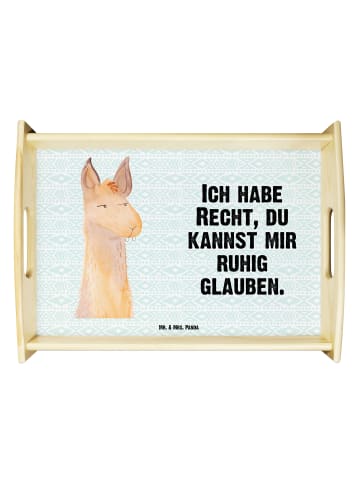 Mr. & Mrs. Panda Tablett Lamakopf Genervt mit Spruch in Aztekenblau