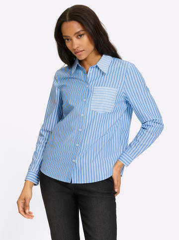 Heine Bluse in himmelblau-ecru-gestreift
