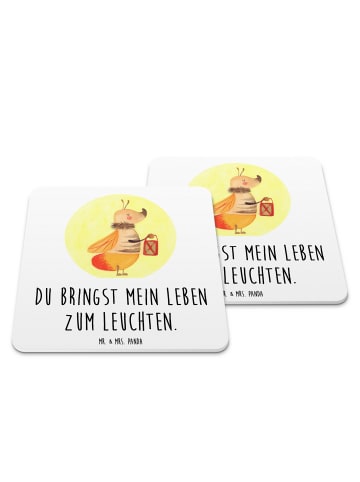 Mr. & Mrs. Panda Untersetzer Set Glühwürmchen mit Spruch in Weiß