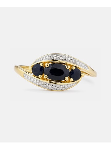 Diamant L'éternel Ring, mit Saphir, 375 Gelbgold