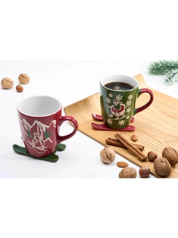 Ritzenhoff & Breker 24er Set Kaffeebecher auf Ski Whistler 340 ml in grün