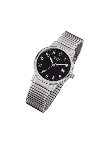 Regent Analog-Armbanduhr Regent Zugarmband silber mittel (ca. 35mm)
