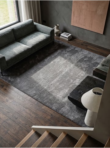 KADIMA DESIGN BORMIDA Teppich Hochflor Anthrazit 120x170 Uni Polypropylen Wohnzimmer in Anthrazit