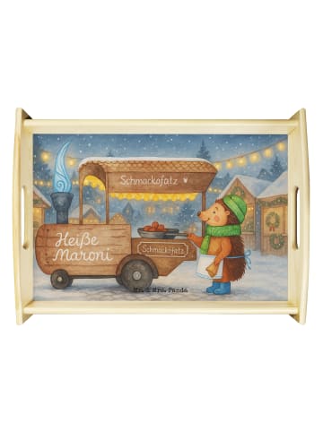 Mr. & Mrs. Panda Tablett Igel Maronen Design ohne Spruch in Weiß