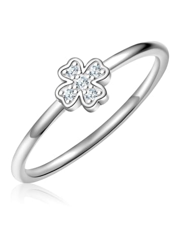 Glanzstücke München Ring Kleeblatt aus Sterling Silber mit Zirkonia in silber