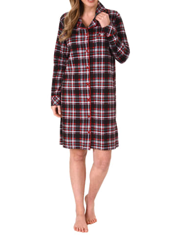 NORMANN Nachthemd zum durchknöpfen Karo - 69793 in rot