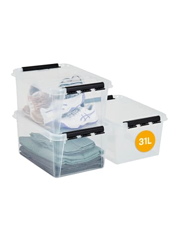 SmartStore 3er-Set Aufbewahrungsbox Classic Transparent 31L