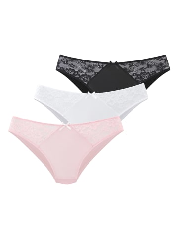 PETITE FLEUR Slip in rosa + weiß + schwarz