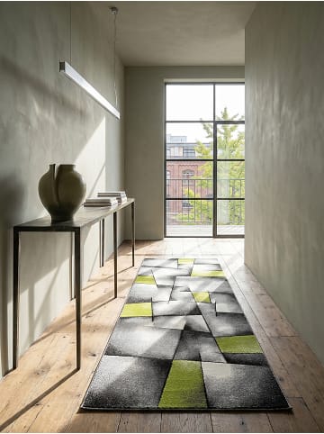 KADIMA DESIGN Teppich Kurzflor Patchwork pflegeleicht Wohnzimmer Schlafzimmer in Grün