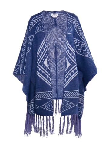 usha FESTIVAL Strick Poncho in Marine Weiss