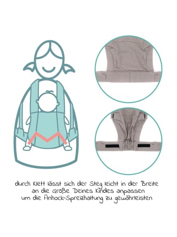 fillikid Babytrage Natural ab 3,5 -20 kg für Bauch-, in grau