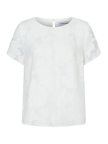 More & More elegante Kurzambluse, Blumendessin in offwhite