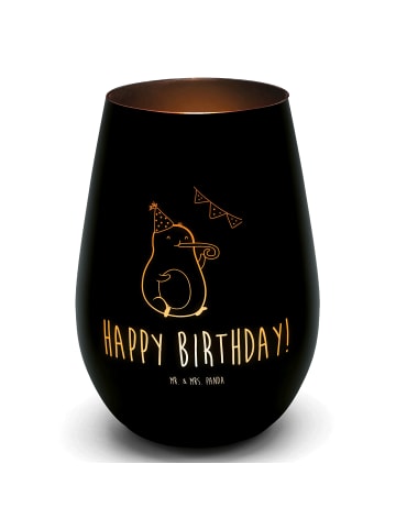 Mr. & Mrs. Panda Kerzenhalter Avocado Geburtstag mit Spruch in Schwarz