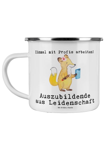 Mr. & Mrs. Panda Camping Emaille Tasse Auszubildende Leidenschaf... in Weiß